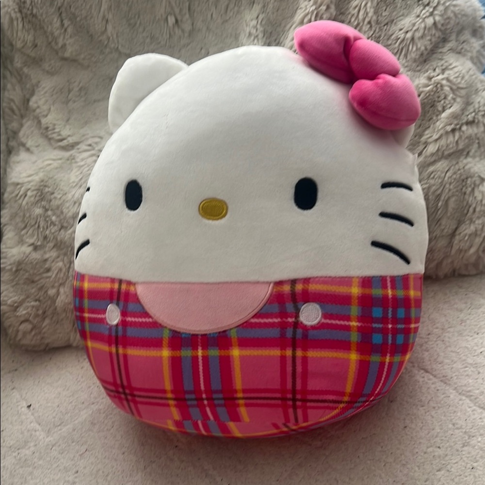 Hello Kitty Pink Plaid Stuffed Animal